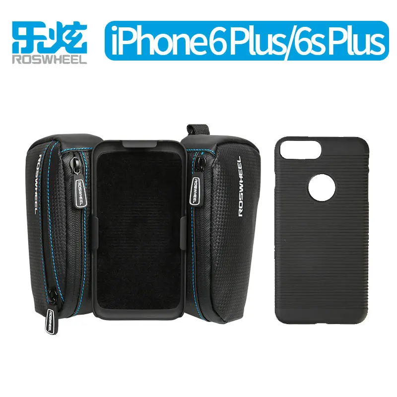 ROSWHEEL Смартфон сумка для iPhone 6 6S 6plus 6splus 7 7plus сенсорный экран велосипедный Топ Рамка Трубка pu кожаный чехол 121273-P - Цвет: iPhone 6Plus 6SPlus