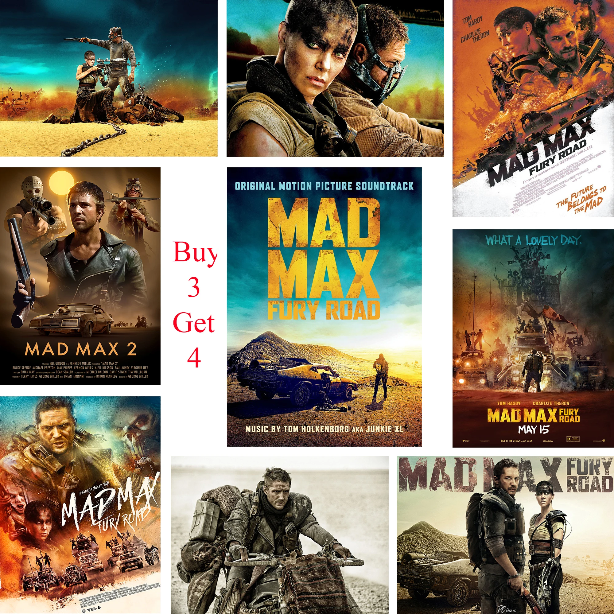 Плакаты Mad Max фотообои с белым покрытием печать высокой четкости украшение для