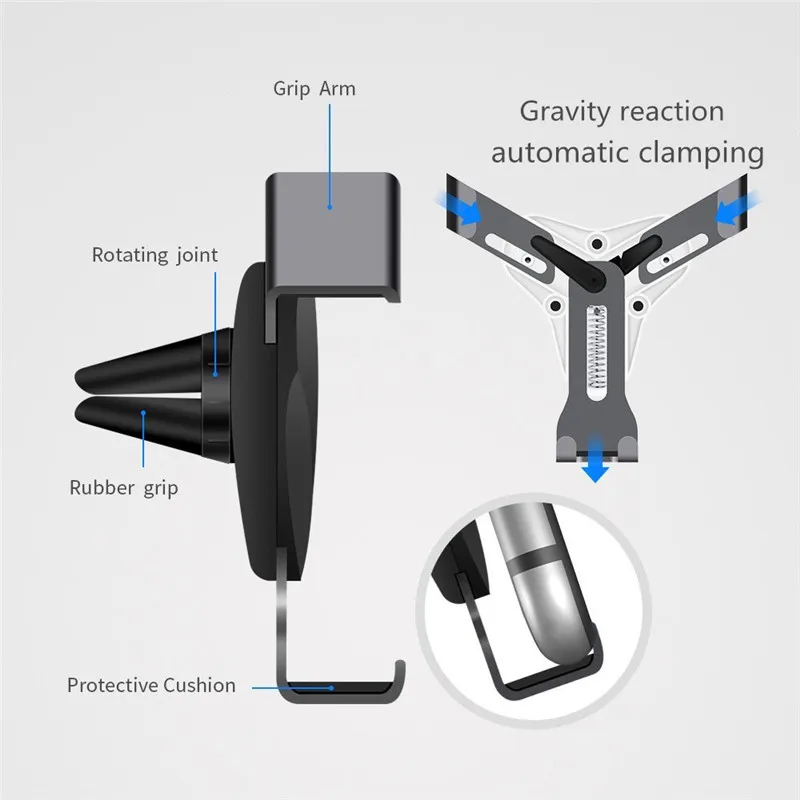 Держатель телефона в автомобиле гравитационный кронштейн держатель на вентиляционное отверстие автомобиля гравитационный держатель Авто поддержка мобильного телефона Подставка для iPhone samsung Xiaomi