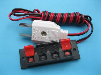 

10 pcs Speaker Terminal Board Spring Loaded 4-Way With Adapter Plug 1.5m wire