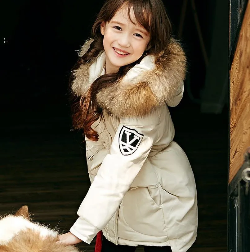 -20 Russian Wi new high quality children's down jacket. 90% white duck down. The little girl down cold outdoor outdoor clothing