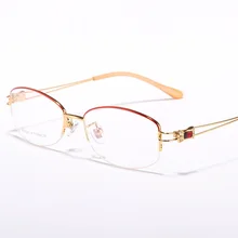 Новинка, высокое качество, ультра светильник бизнес очень светильник Женские оправы для очков «богиня»; модные titanium женская половина Оправа очков для чтения