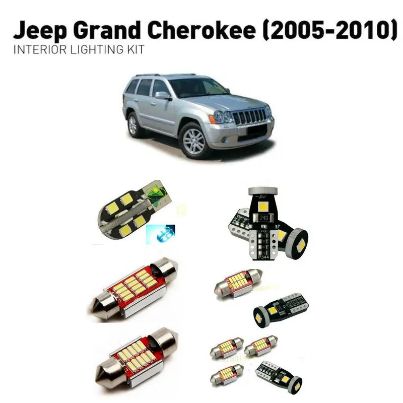 Led Interior Lights For Jeep Grand Cherokee 05 10 12pc Led Lights For Cars Lighting Kit Automotive Bulbs Canbus Signal Lamp Aliexpress