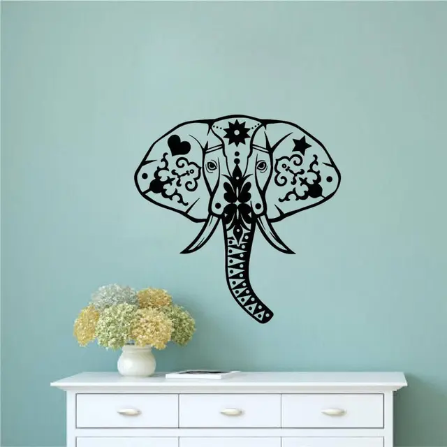 Indische Patroon Muurstickers Hoofd Van Olifant Muursticker ... Indische Patroon Muurstickers Hoofd Van Olifant Muursticker ...
