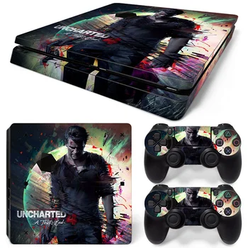 

Free Drop Shipping 2017 Newest for Uncharted 4 a Thief's End sticker for ps4 slim skin sticker console and 2 controller decals