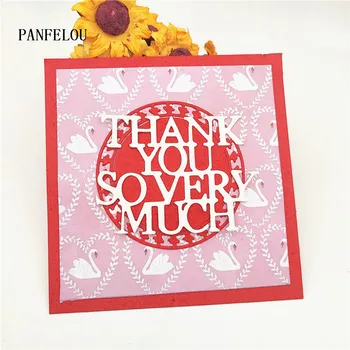 

PANFELOU Thank you so Very Much words paper die cutting dies metal craft Scrapbooking/DIY Christmas Easter Embossing mould cards