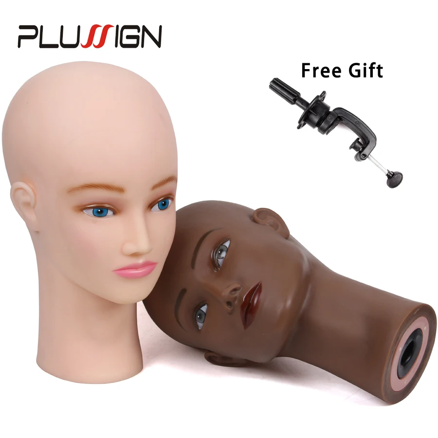 

Wholesale 21" Bald Mannequin Head With Table Stand Holder For Wigs Making Hats Jewelry Earring Display Makeup Practice Training