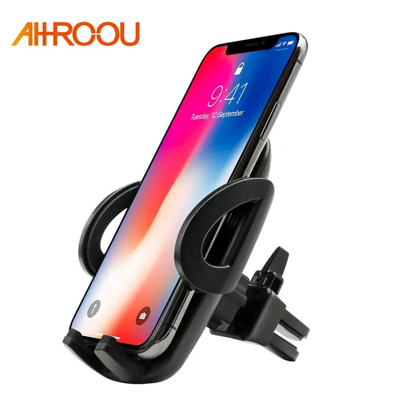 

AHHROOU One-Click Release Car Phone Holder Universal Air Vent Mount Car Holders Stand Mobile Supports for iPhone Xiaomi Samsung