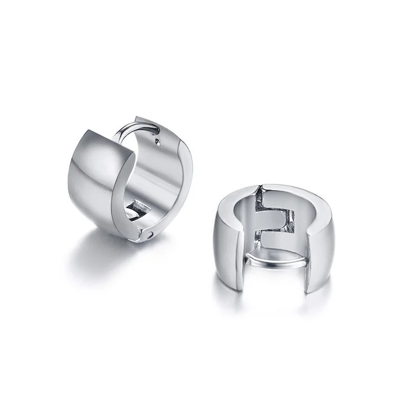 Vnox, классические простые маленькие серьги-кольца для женщин и мужчин, нержавеющая сталь, 3 тона, базовые аксессуары унисекс