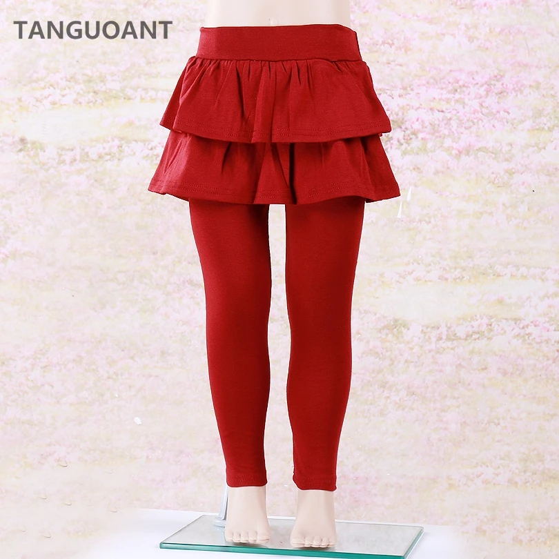 TANGUOANT Girls Skirt Pants Autumn Winter Girls Leggings with Skirt