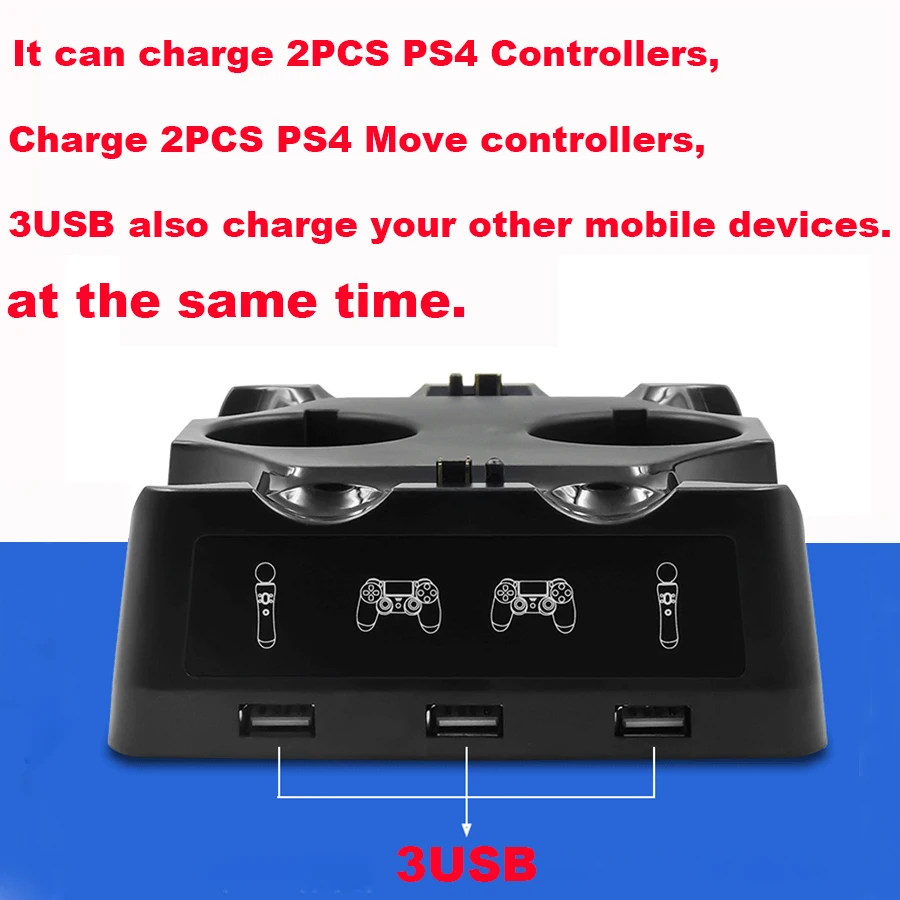 Зарядное устройство 4 в 1 для контроллера PS4/PS MOVE/PS VR 10 шт.|Запасные части| |