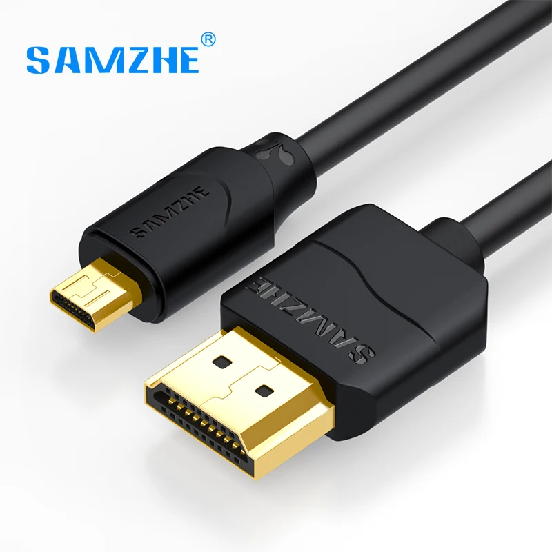 SAMZHE Micro HDMI to HDMI Male to Male Extension Cable for Phone Ipad