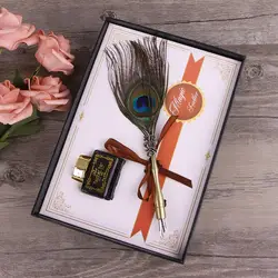 Античная гусиное перо, Обмакнуть Перо Чернила набор канцелярских товаров в подарочной коробке авторучка