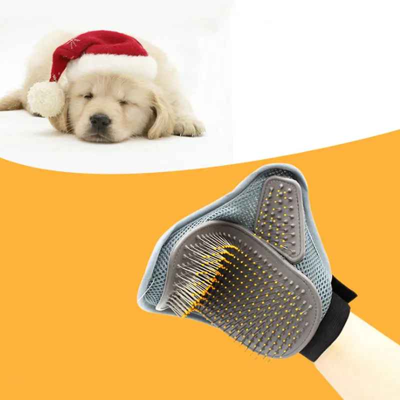 

Hot Pet Grooming Brush Bath Cleaning Deshedding Gloves for Dogs Cats LFD