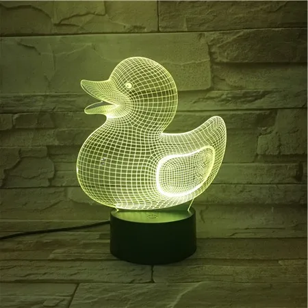 

Animal Duck 3D Lamp Touch Sensor 7 Color Changing Bedroom Decorative Lamp Child Kids Baby Kit Nightlight Duck Led Night Light