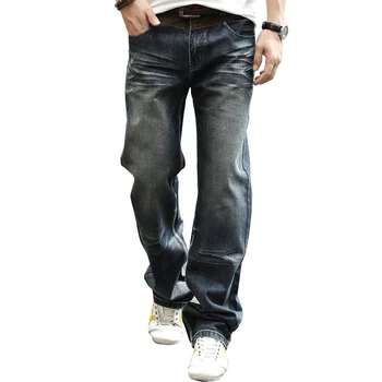 

2018 Large Sizes Baggy Loose Jean Trousers For Men Casual Style Fashion Denim Straight Jeans Mens Wide Leg Pants Big Size 28-44