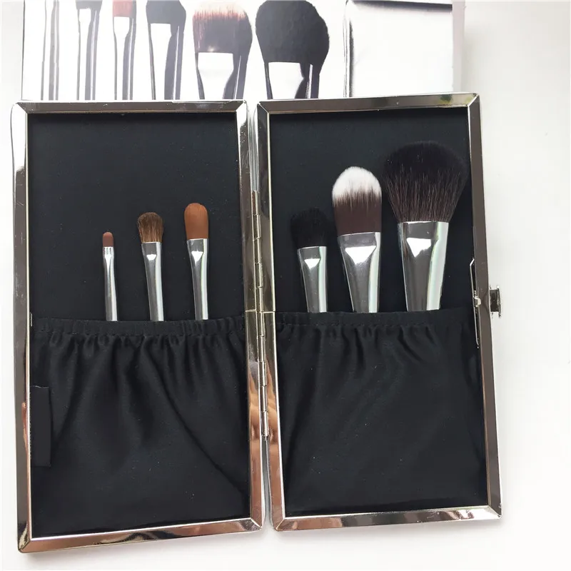 Bd beauty металлическая ручка 6 кистей набор для путешествий высокое качество лица и