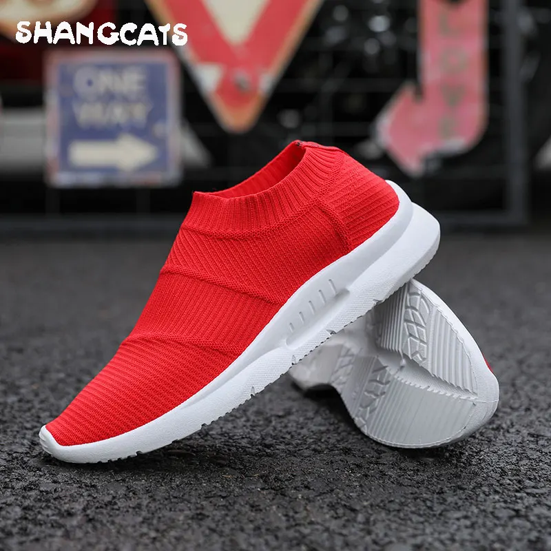 

Trend 2019 Summer Socks Sneakers Men Breathable Casual Shoes Men Fashion Man Sneakers Super Comfortable Men's Shoes Without Lace