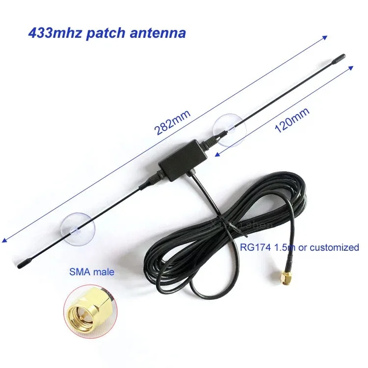 Высокое Качество Sma Мужская присоска Т-образная 6dBi CB wifi 433mhz патч-Антенна 1 шт