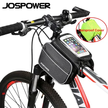 

JOSPOWER 6.0 Inch Touch Screen Bicycle Cellphone Bag Polyester High Quality Front Frame Bike Bag Equipment Big Capacity