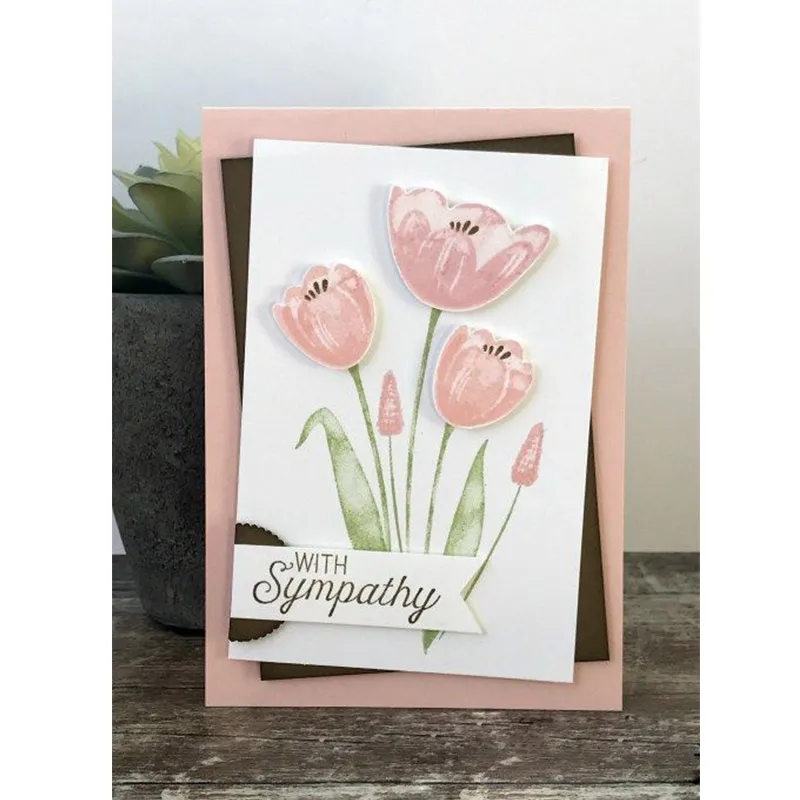 

JC Metal Cutting Dies for Scrapbooking Dies Garden Tulip Flower Folder Card Making Handmade Album Stencil Craft Alinacrafts Die