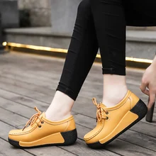 MANLI Women Shoes Sneaker Ballet Genuine Leather Flat Platform Walking Shoes Slip On Female Women's Loafers mocasines mujer