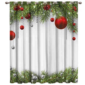 

Snowing Winter Christmas Holiday Room Curtains Large Window Living Room Curtains Kitchen Indoor Fabric Window Treatment Ideas