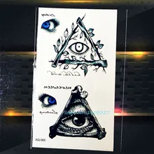 1PC 3D Eyes Indian Pyramid Temporary Tattoo Stickers PAQ-065 Cool Men Evil Eye Waterproof Tattoo Paste Fake Women Tattoo Sheets