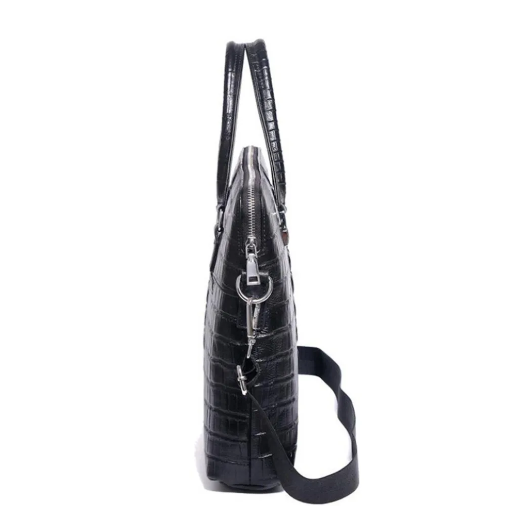 Новая мужская сумка для ноутбука из натуральной кожи, Мужская черная сумка на плечо с узором «крокодиловая кожа», мужская деловая сумка для Macbook Air