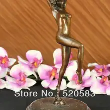 Sensual desnudo erótico mujer Vintage bailarina estatua de mármol y bronce escultura rápida