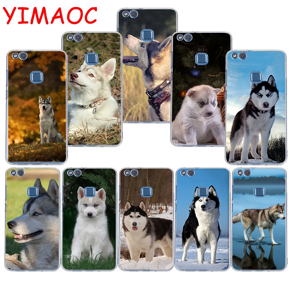 

YIMAOC 122z cute dog Husky Soft TPU Case for Huawei P20 Pro P10 P9 P8 Lite P Smart Mate 10 lite 20 pro