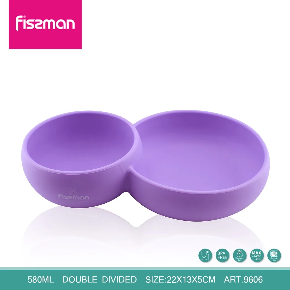 

FISSMAN Kids Children Tableware Feeding Divided Bowl 580ML 100% Food Grade Silicone Bowls