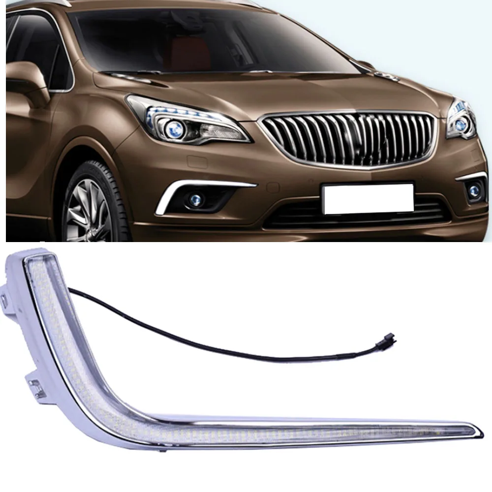 

Car DRL LED Daytime Running Lights with Turn Signal Light Led DRL White and Yellow For Buick Envision 2014 -17