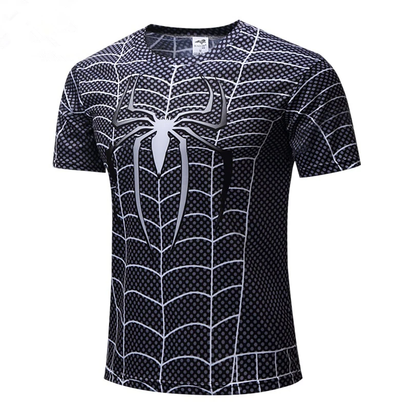 Мстители паук 3D Принт футболки Для мужчин сжатия Фитнес рубашка супергерой топы костюм короткий рукав Фитнес футболки для кроссфита