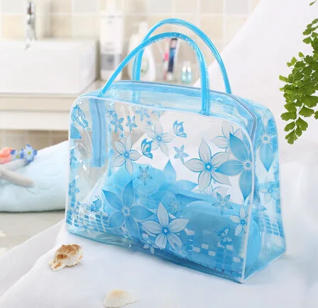 Не пропустите прозрачный портативный для женщин косметичка водостойкие для женщин Макияж сумка нижнее бельё для девочек - Цвет: Blue
