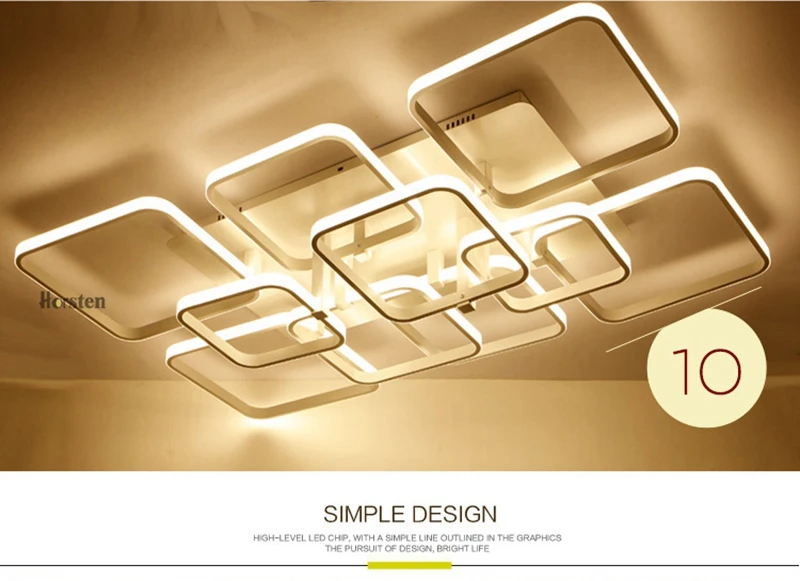 Modern Creative DIY LED Chandelier Lights Aluminum Rectangle Dimmable Ceiling Chandelier Lamp For Living Room Bedroom Home Lighting (4)