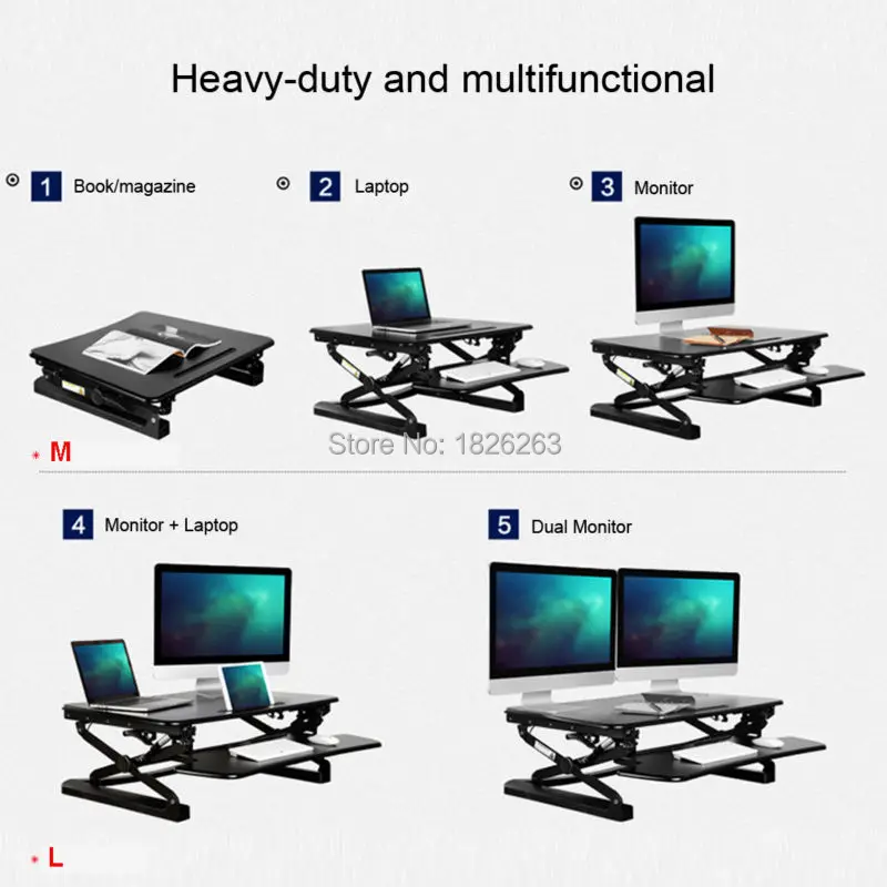 Loctek M1L EasyUp Регулируемая по высоте стойка для сидения стол стояк складной ноутбук стол для ноутбука/стойка-держатель для монитора с клавиатурой лоток