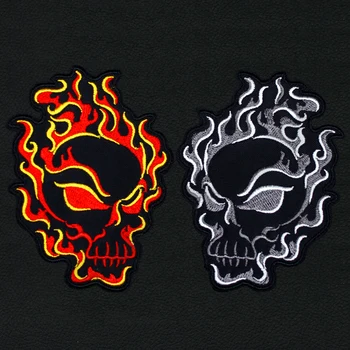

Embroidery Patches Iron on 10cm DIY Appliques Accessory Flame Devil
