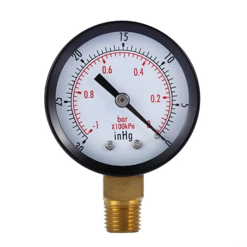 

2" Dial Display Dry Utility Digital Vacuum Pressure Gauge 1/4" NPT Lower Mount -30HG/0PS Pressure Meter Gauge Manometers