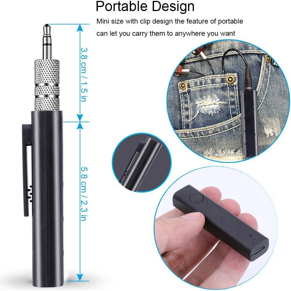 

Car Bluetooth AUX 3.5mm Jack Bluetooth Receiver Handsfree Call Bluetooth Adapter Car Transmitter Auto Music Receivers