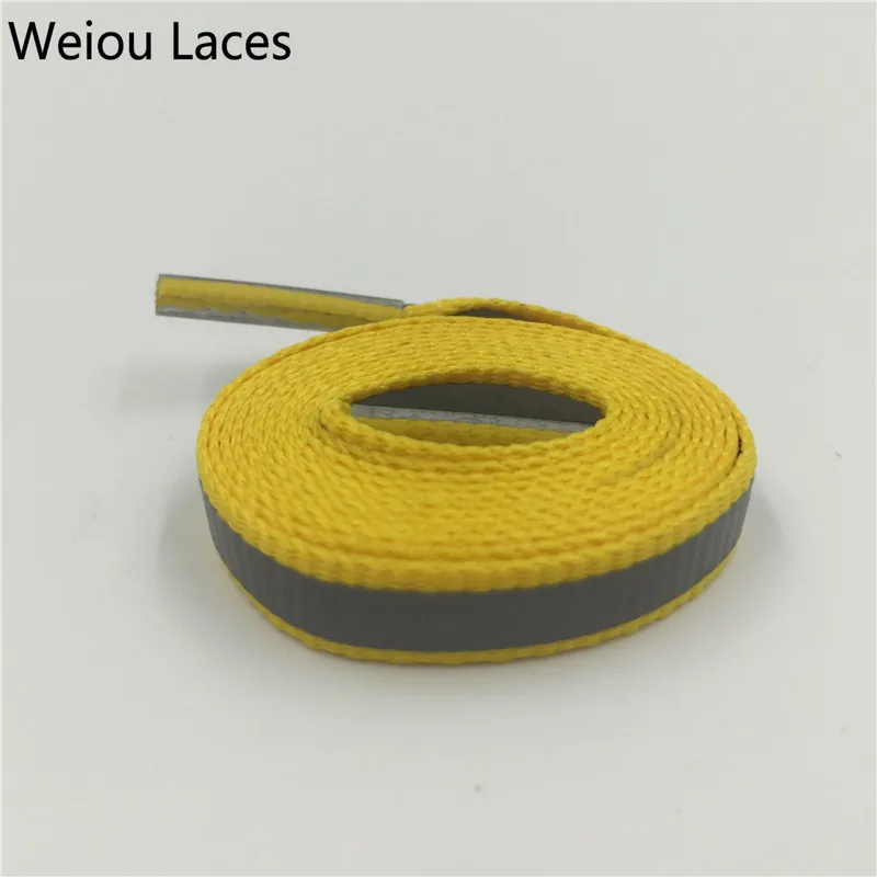 Weiou 4M Reflective Shoelaces Visibility Flat Shoe Laces Running Cycling Walking Safety Shoestrings For Sneaker boots Weave Tape