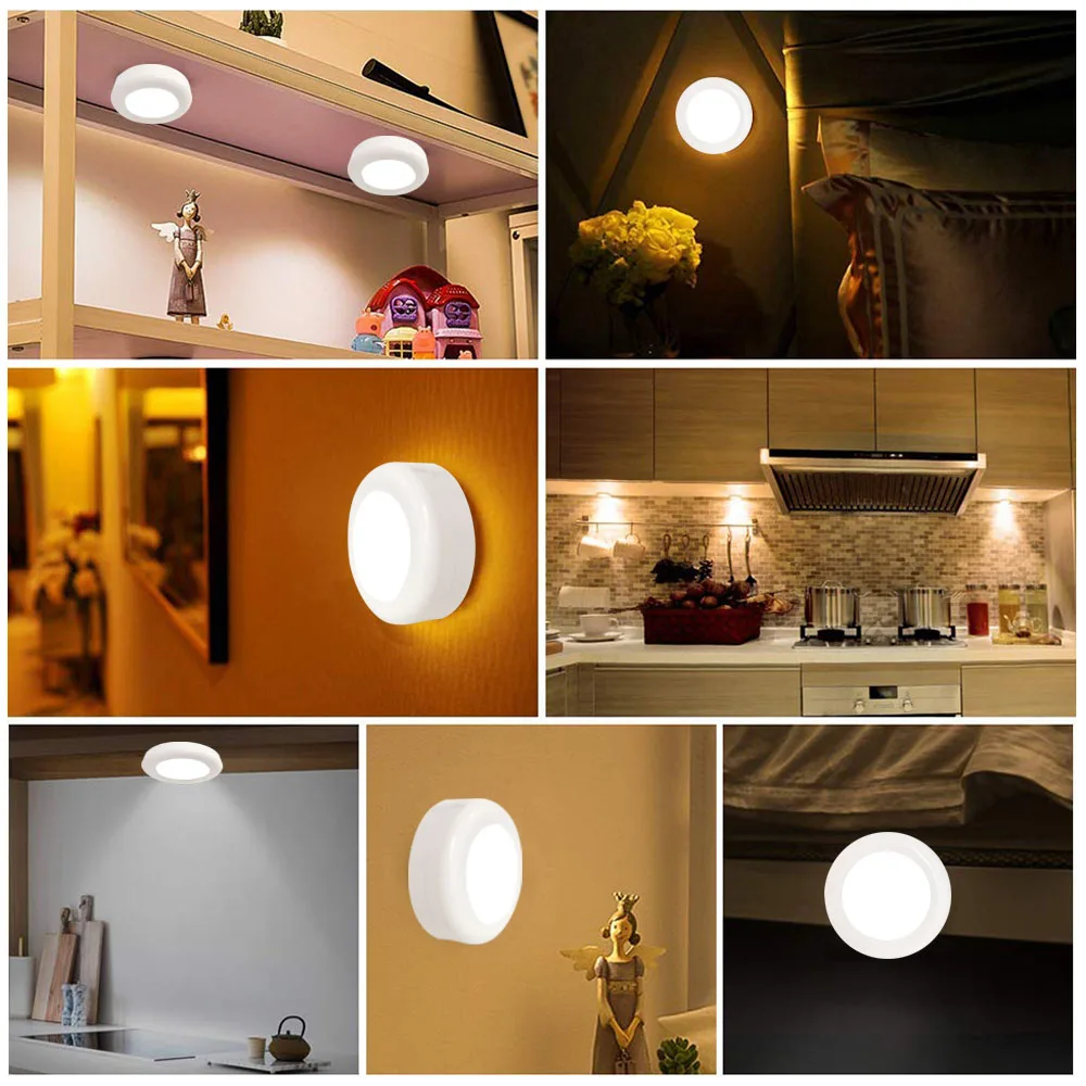 Under Cabinet Light Wireless Dimmable Touch Sensor LED Night Lamps Battery Power Remote Control Suitable for Kitchen Stair