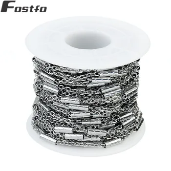 

Fostfo 10yards/roll cross chain handmade craft chain stainless steel chain necklace bracelet bracelet link DIY jewelry material