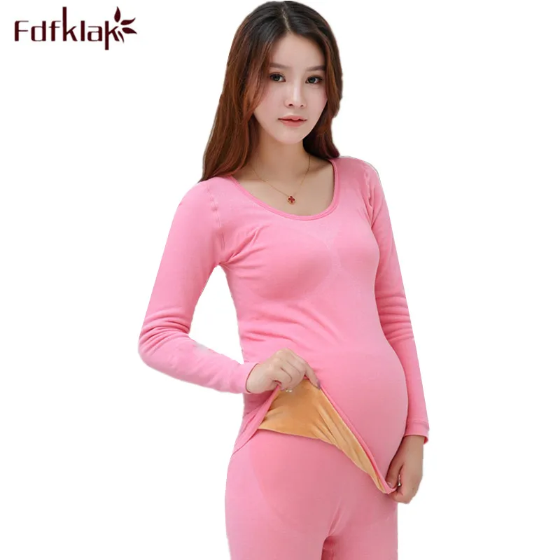 Fdfklak High Quality New Maternity Clothes Pajamas For Pregnant Women Thick Velvet Warm