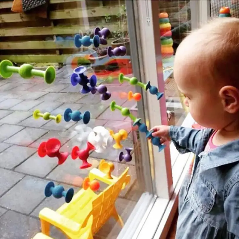

40/60/80/100pcs Suction Cup Funny Building Blocks DIY Blocks Toys Assembled Sucker Construction Educational Toys for Children