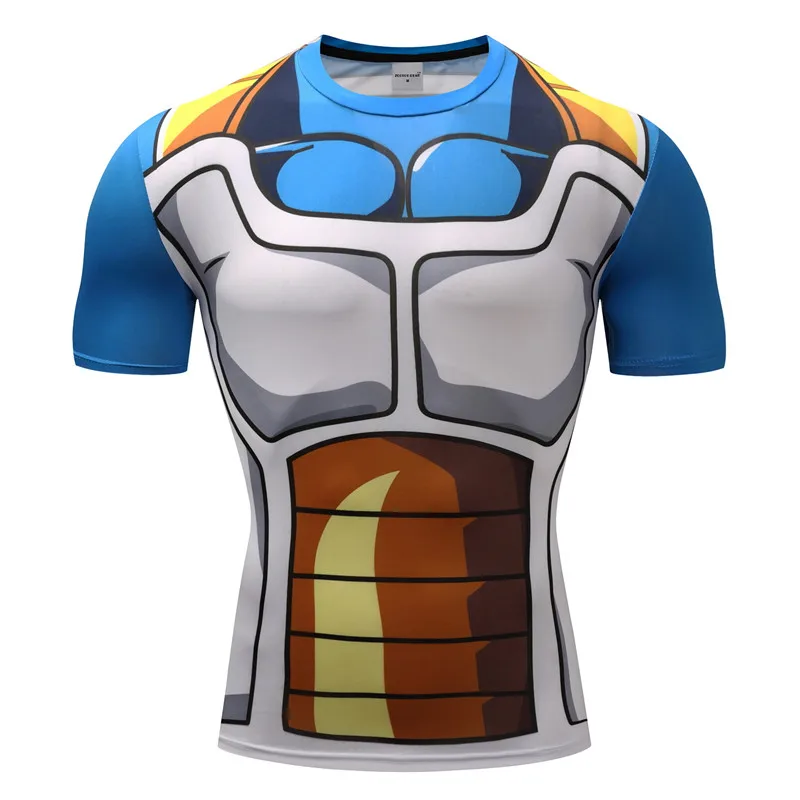 Футболка Dragon Ball Z, мужские компрессионные футболки, аниме, футболка с коротким рукавом, топы для фитнеса, Vegeta Goku, крутые Забавные футболки для фитнеса