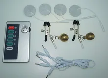Electro shock nipple clamp clip sex toy electric breast masseger physical therapy adult products