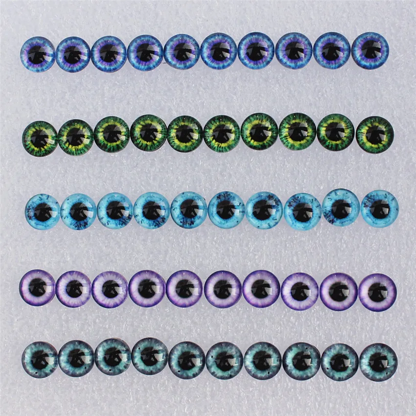 8 10 12 14 16 18 20 25mm  Mixed with 5 different Dragon Eyes Pairs Pattern Glass Cabochon Flatback Photo DIY Making Accessories