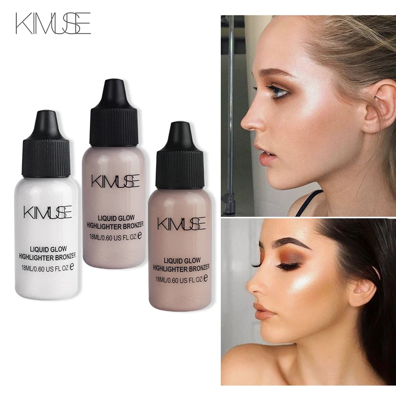 KIMUSE Liquid Highlighter Make Up Bronzer Shimmer Highlighter Contour Women Face Base Bronzer Highliter Makeup Glow Kit