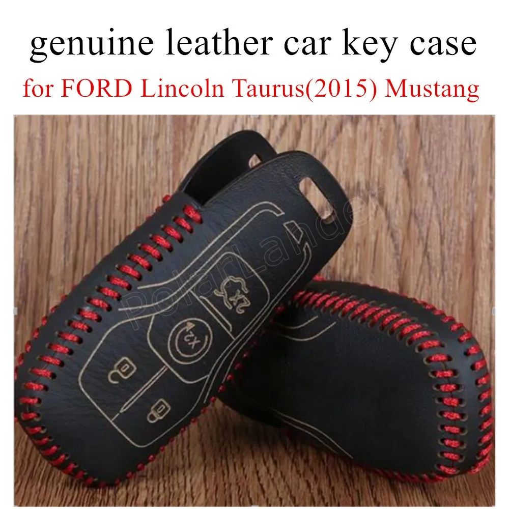 

Only Red best quality Sewing Leather Car Key Cover Hand Sewing Key Case fit for FORD Lincoln Taurus(2015) Mustang Explorer(2016)